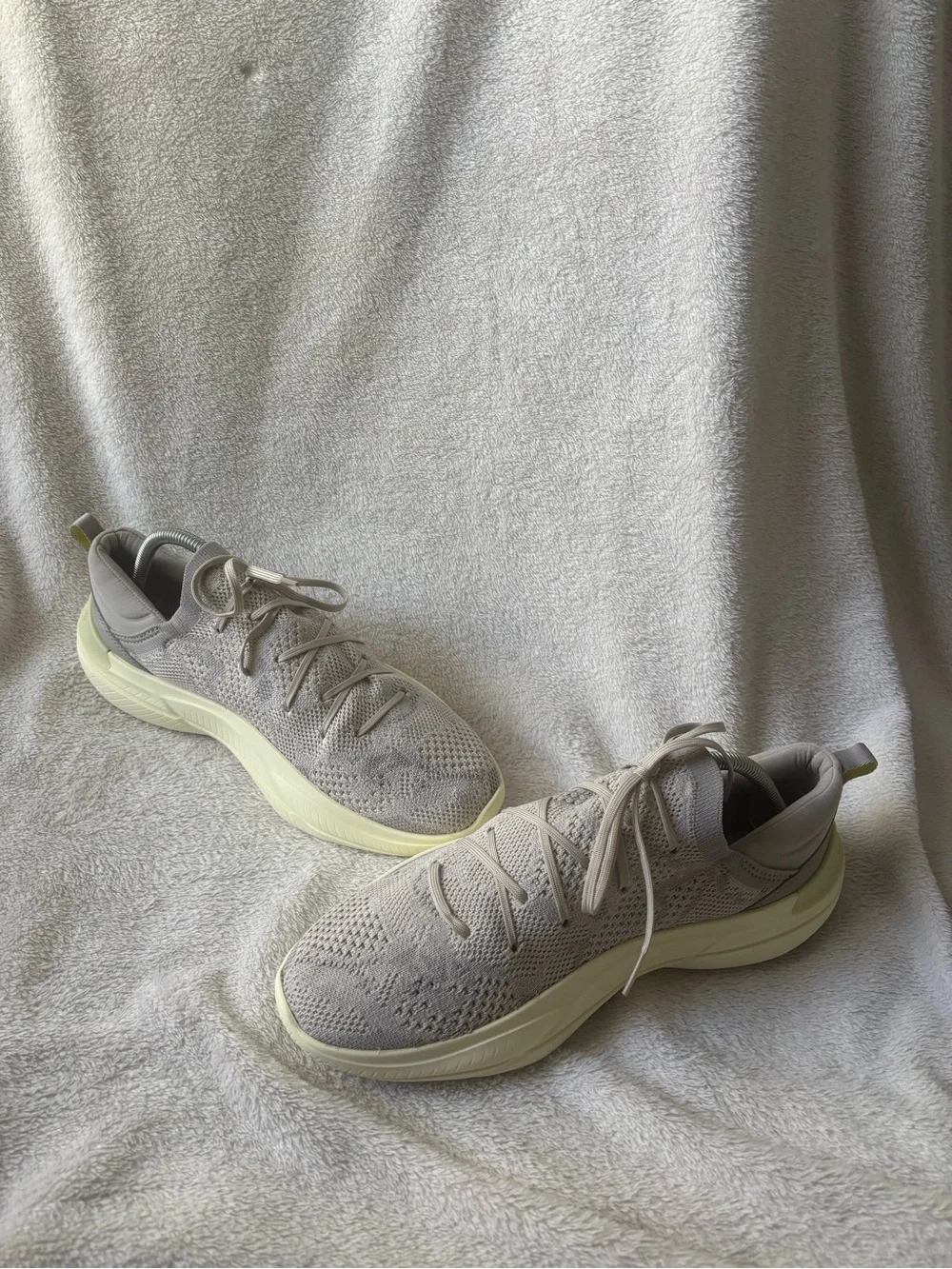 Sorel Women Light Gray Knit Lace-Up Athletic Sneakers Size 10.5